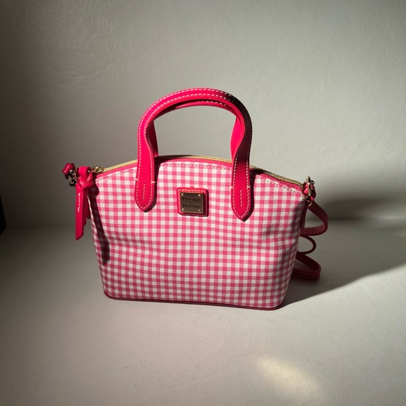 Dooney & Bourke Handbags - Dooney & Bourke Pink Gingham Mini Satchel Crossbody Bag